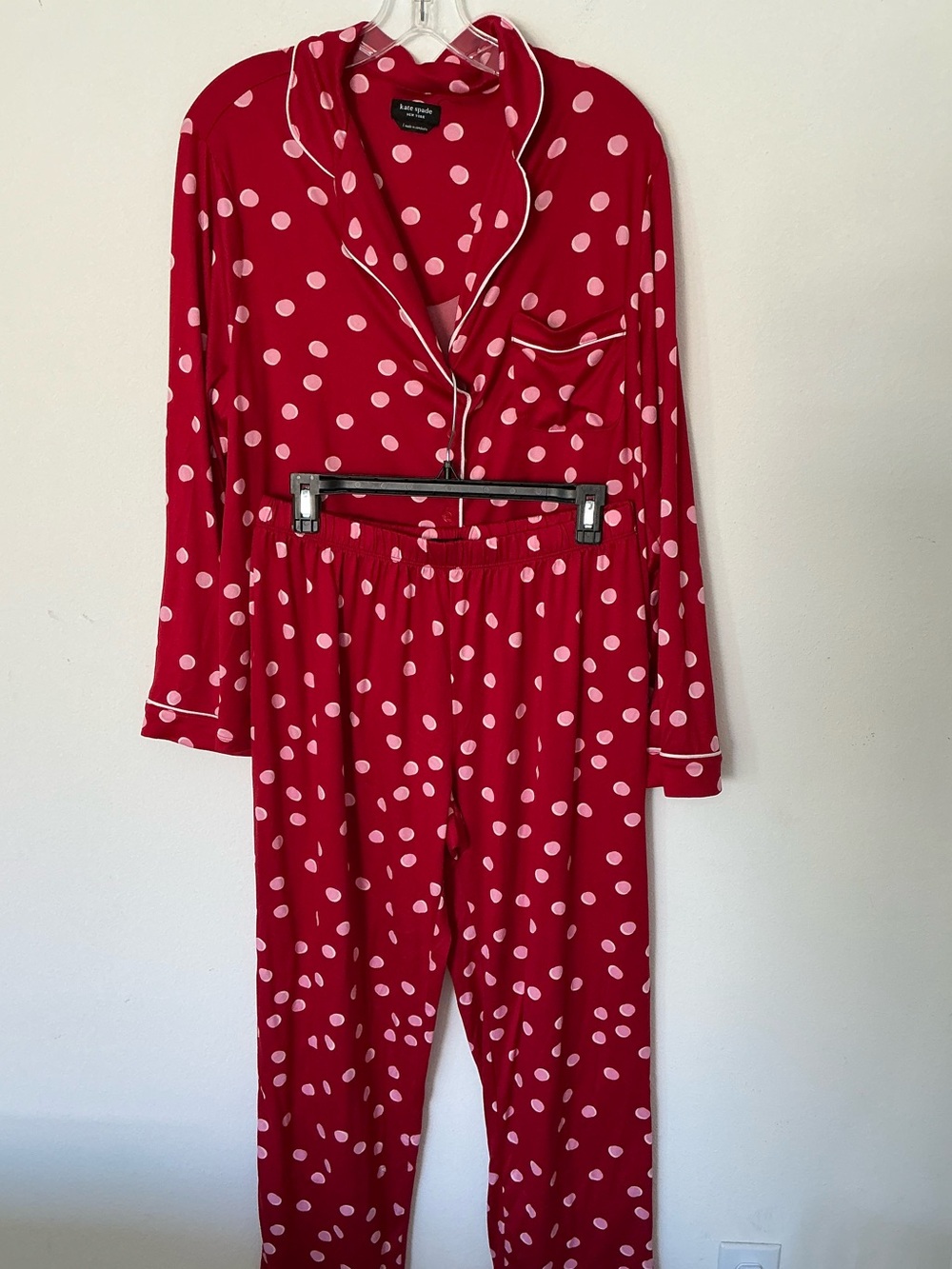 Kate Spade New York Polka Dot Long Sleeve Pajama Set – Size Large